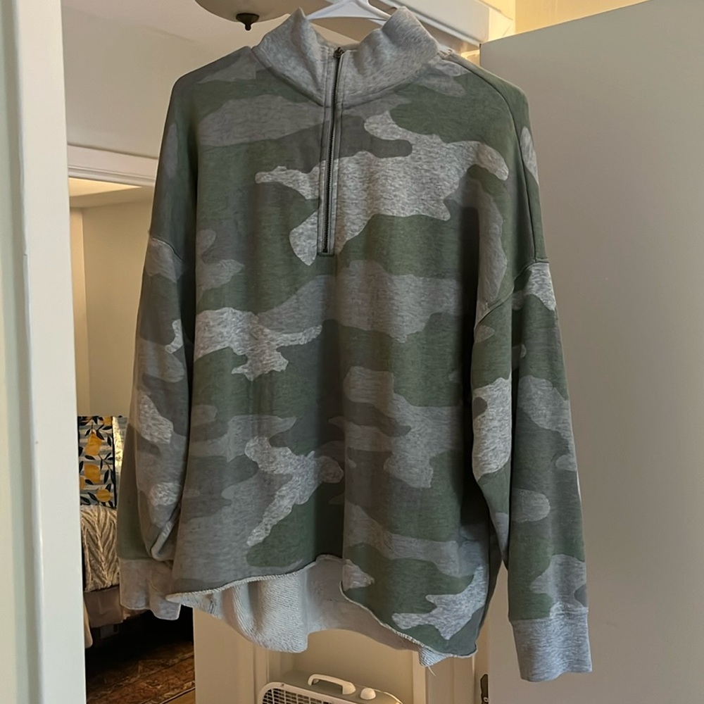 Aerie quarter zip pullover - camouflage print
